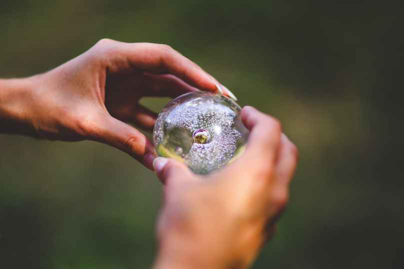 crystal ball in hands